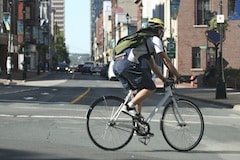 bicycling through the city