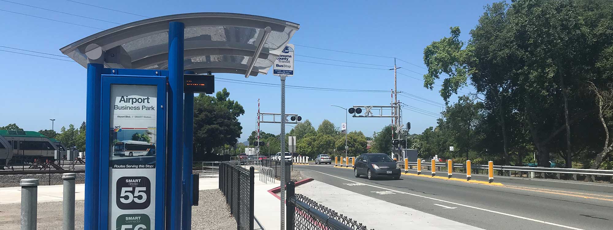 The SMART stop near Sonoma County Airport, a benefit for potential housing in the area.