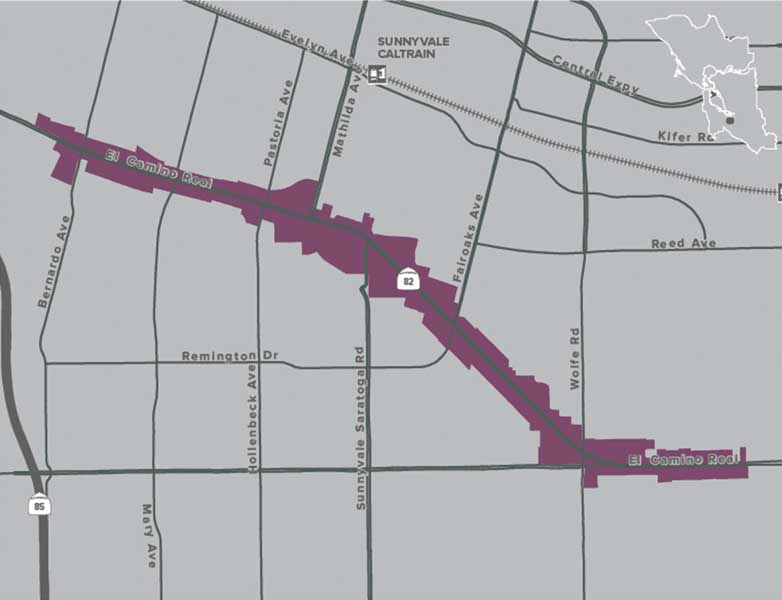 Detail of the El Camino Real Plan area in Sunnyvale