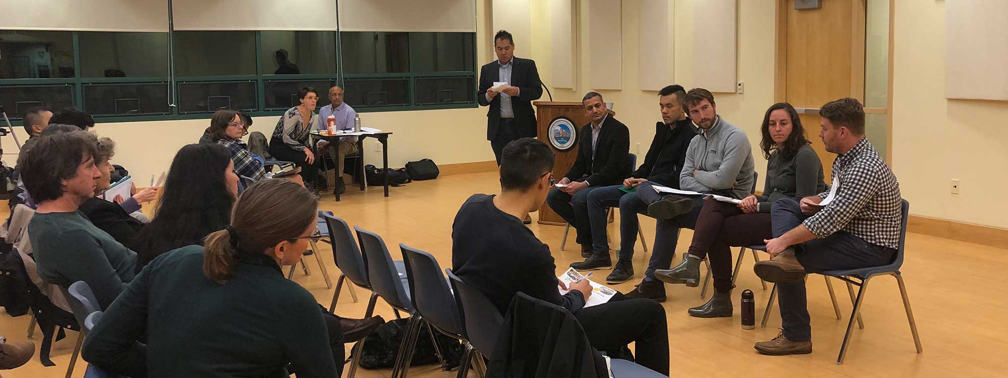A panel of local planning experts meet to discuss the future of El Camino Real, hosted by the Santa Clara Community Advocates