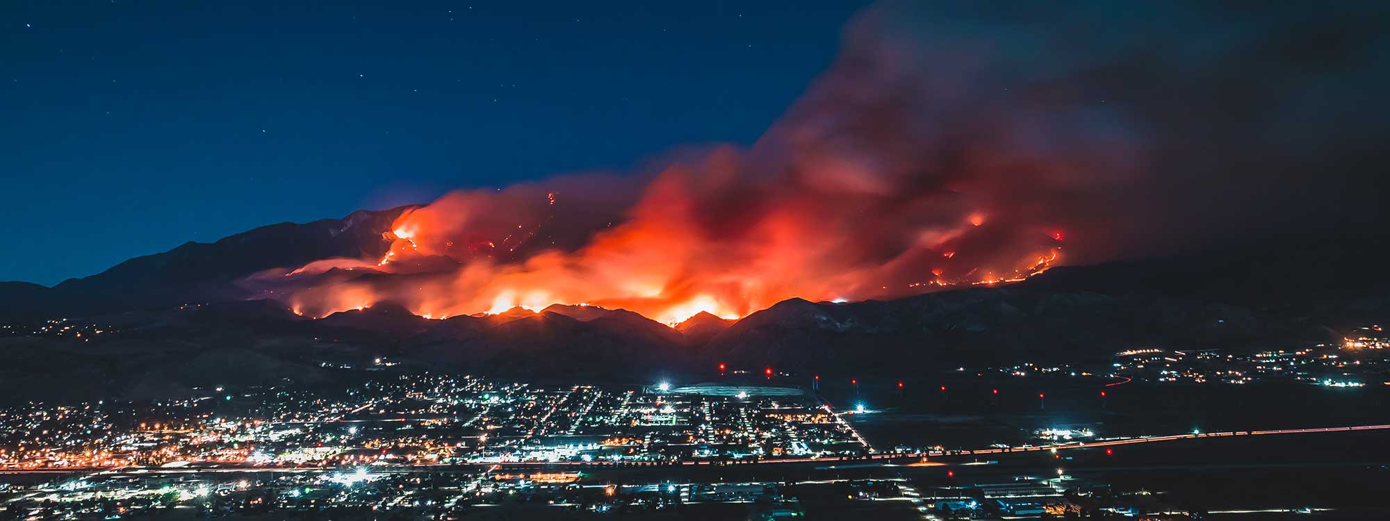 Wildfire in Idyllwild Pine Cove CA