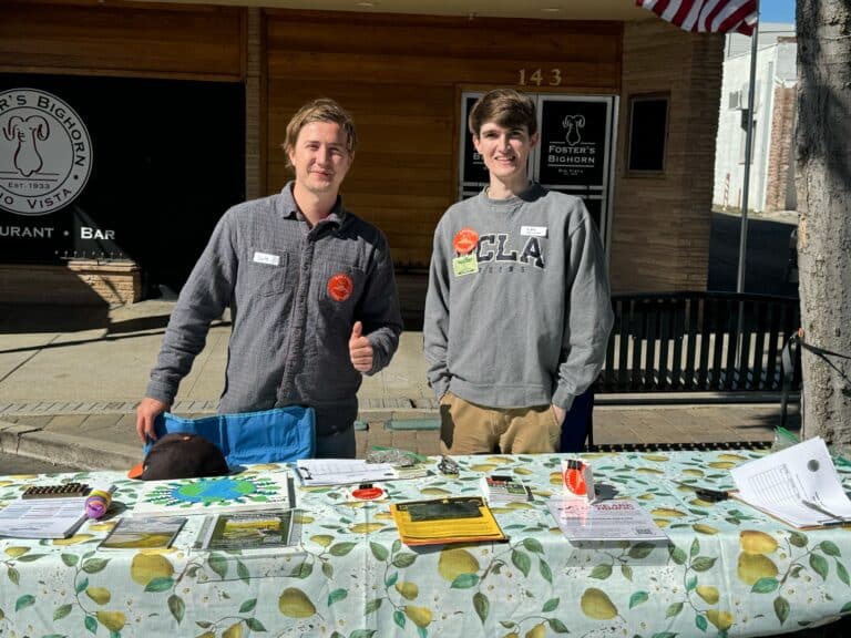 Nate Hutington and Aiden Mayhood tabling for Solano Together.